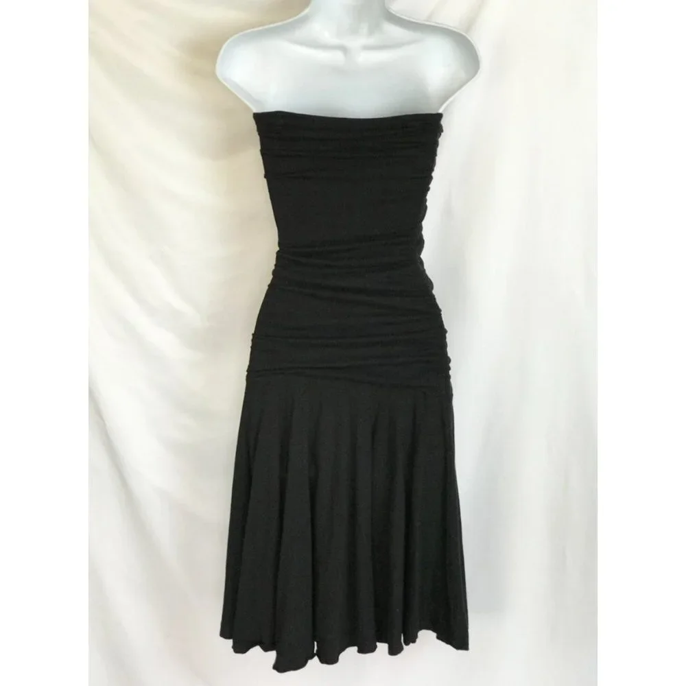 Anthropologie Velvet Sheath Little Black Dress Strapless - Picture 5 of 10